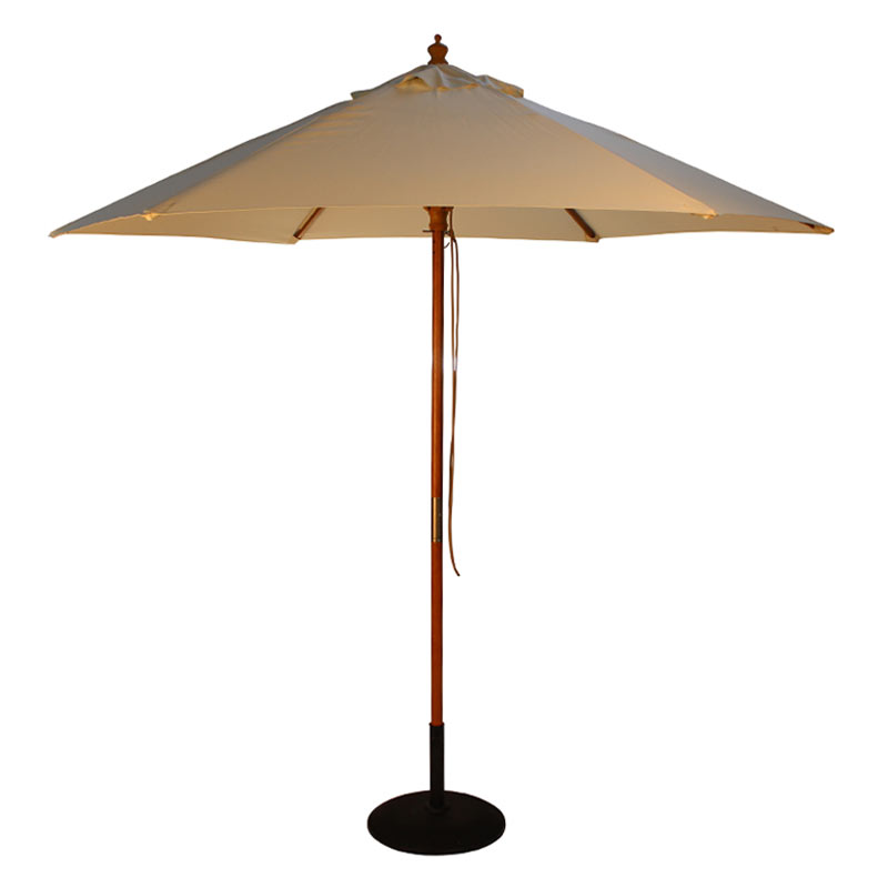 2.5 m Wood Pulley Parasol choice of 9 colours UV 50+ Cave